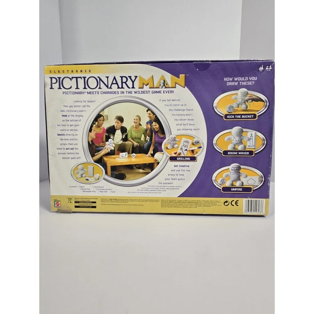 2008 Mattel Electronic Pictionary Man M1009 Tested Working No Markers w/ Box